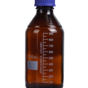 Amber Schott Bottles Blue Screw GL45 Cap