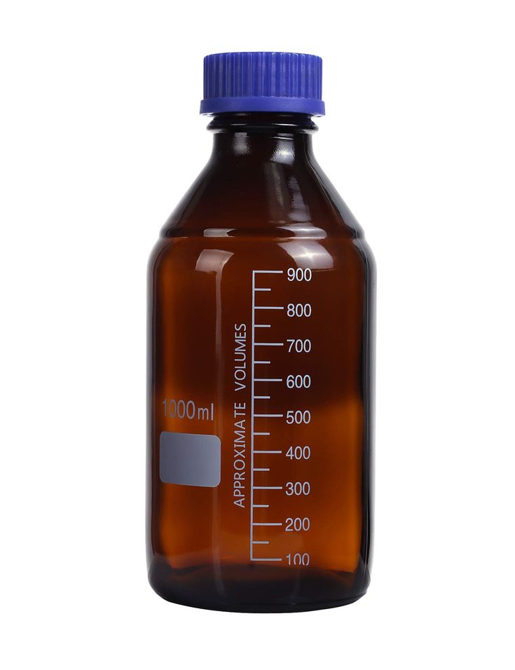 Amber Schott Bottles Blue Screw GL45 Cap